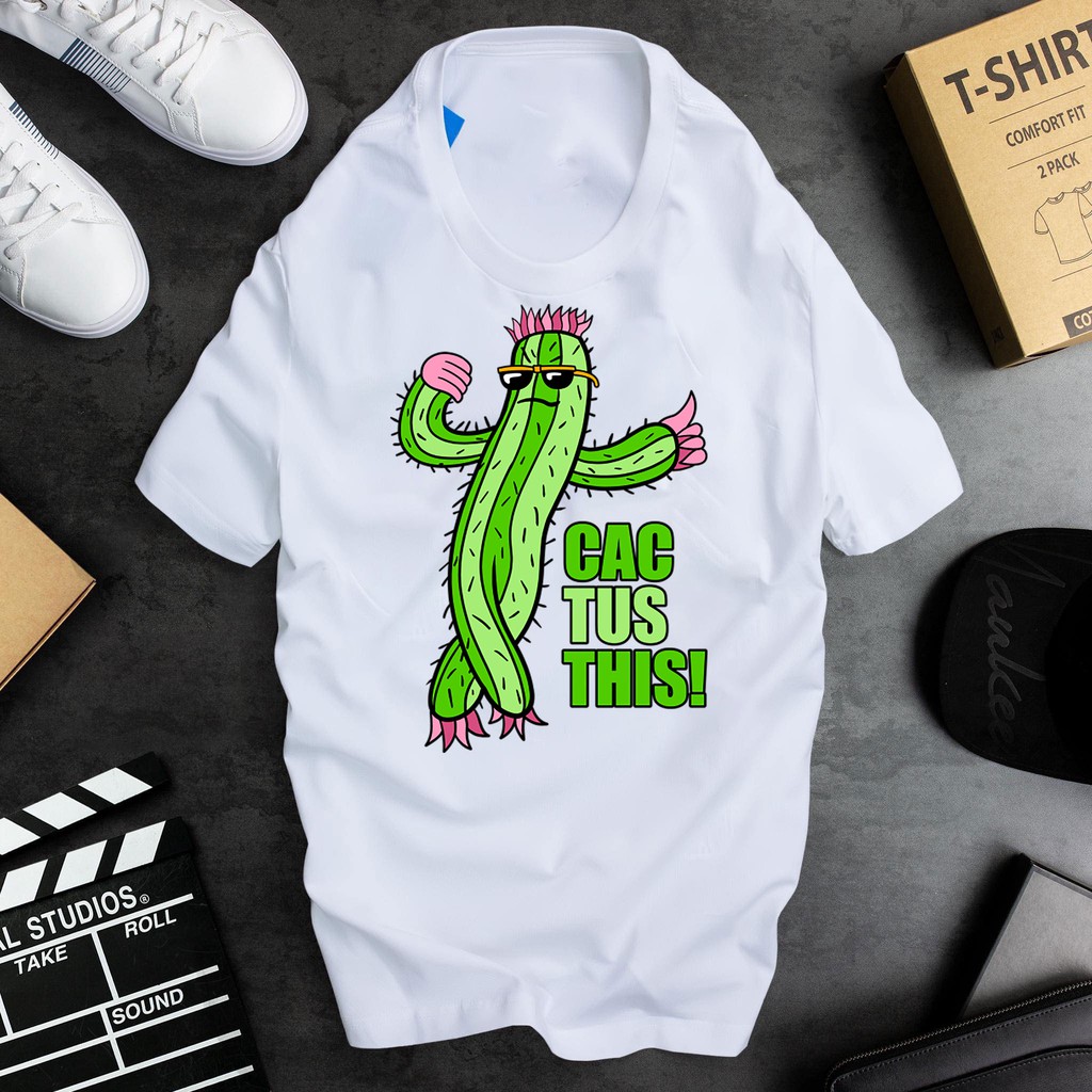 ÁO THUN NGẮN TAY HÌNH HOA XƯƠNG RỒNG-CACTUS IN HÌNH COOL NGẦU GIÁ RẺ CÓ TẤT CẢ SIZE CHO BA MẸ VÀ BÉ - 131