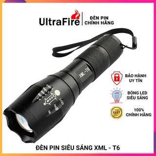 Đèn pin cầm tay - Đèn pin siêu sáng Ultrafire Xml T6 - chiếu xa chống nước tuyệt đối - Bảo hành uy tín