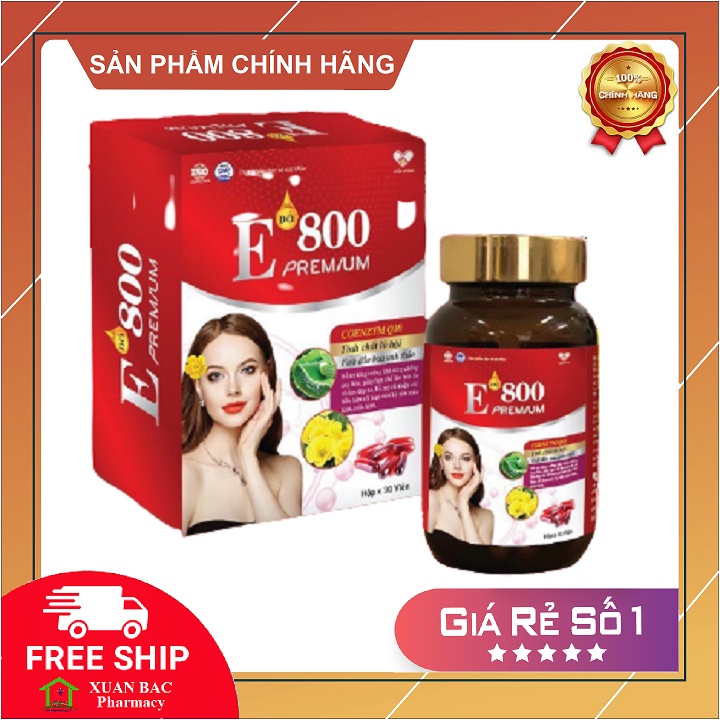 ✅ Viên uống Vitamin E đỏ 800 premium hỗ trợ làm đẹp da, chống lão hóa da, sạm da