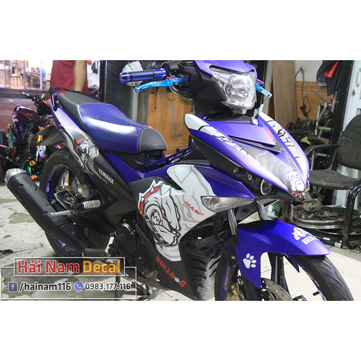 Tem Trùm Exciter 150 Xanh Trắng Pulldog