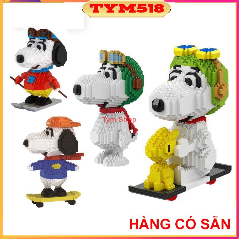 Xếp hình chó Babu Snoopy lắp ráp nanoblocks nano 3d block đồ chơi lắp ráp cho bé