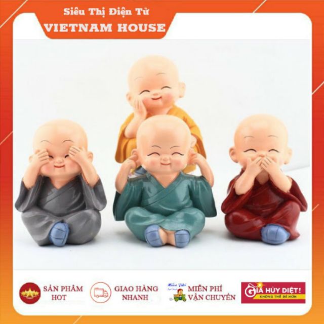 ĐANG SALE - COMBO 5 BỘ TƯỢNG 4 CHÚ TIỂU BẰNG SỨ DỄ THƯƠNG.