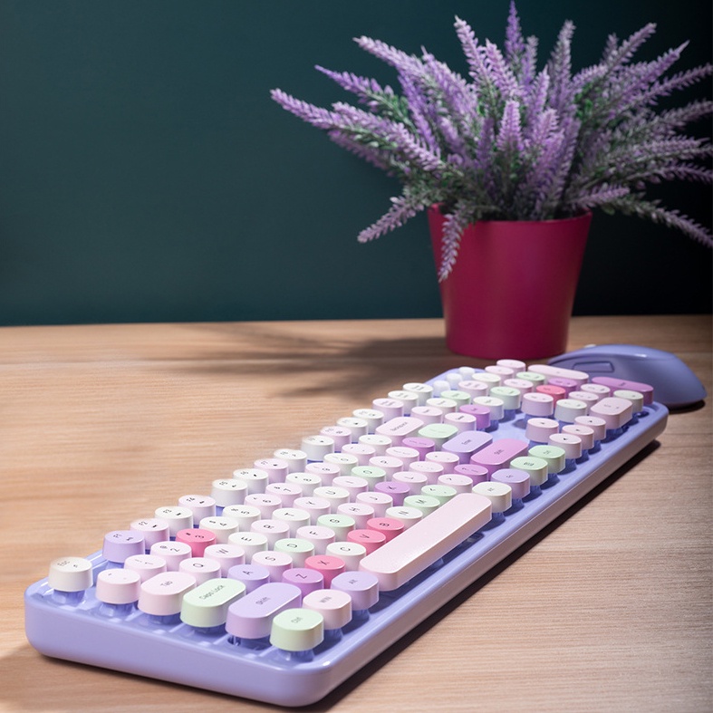 Bàn phím, Combo Bàn phím và Chuột không dây MOFii Sweet Hàng chính hãng | Bộ siêu tập Cute Hót nhất Châu A