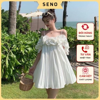 Đầm hai dây trắng thanh lịch - Váy 2 dây màu trắng dáng dài