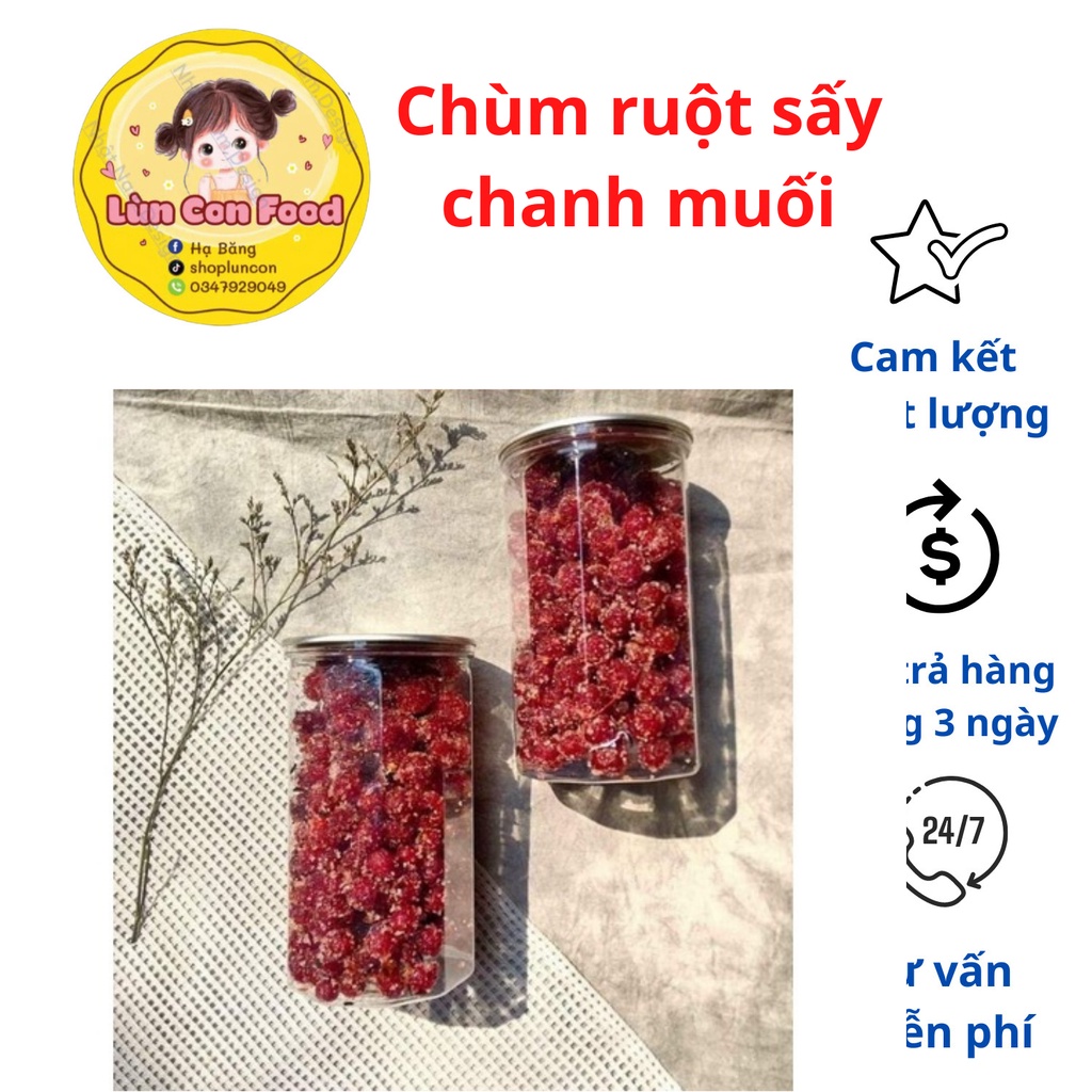 CHÙM RUỘT SẤY CHANH MUỐI ỚT LOẠI NGON HŨ 500GR - Lùn Con Food