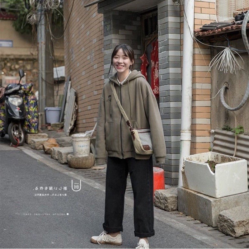 Áo khoác nỉ học sinh phong cách HÀN QUỐC