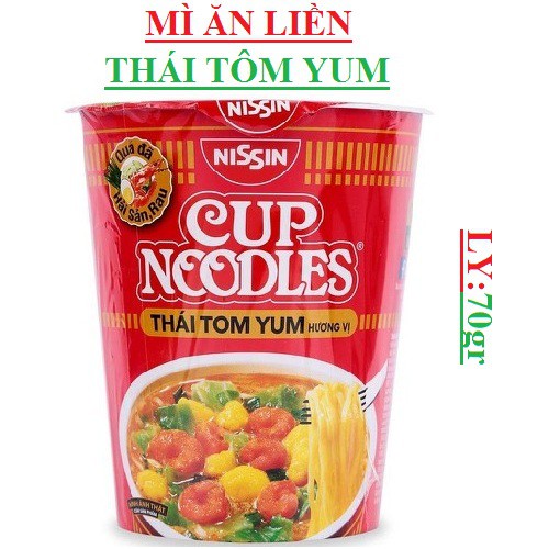 Lố 10 cốc mì ly Cup Noodles Nissin hải sản nhật bản, Thái Tôm yum, cua sốt cay, sườn chanh thái