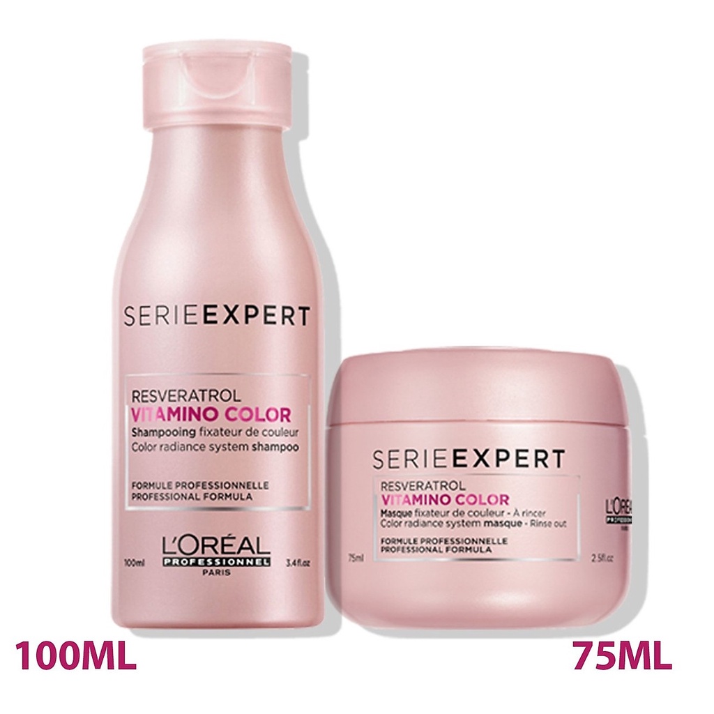 Bộ Kit dầu gội xả (hoặc ủ) giữ màu tóc nhuộm L'oreal Vitamino Color 100ml + 75ml