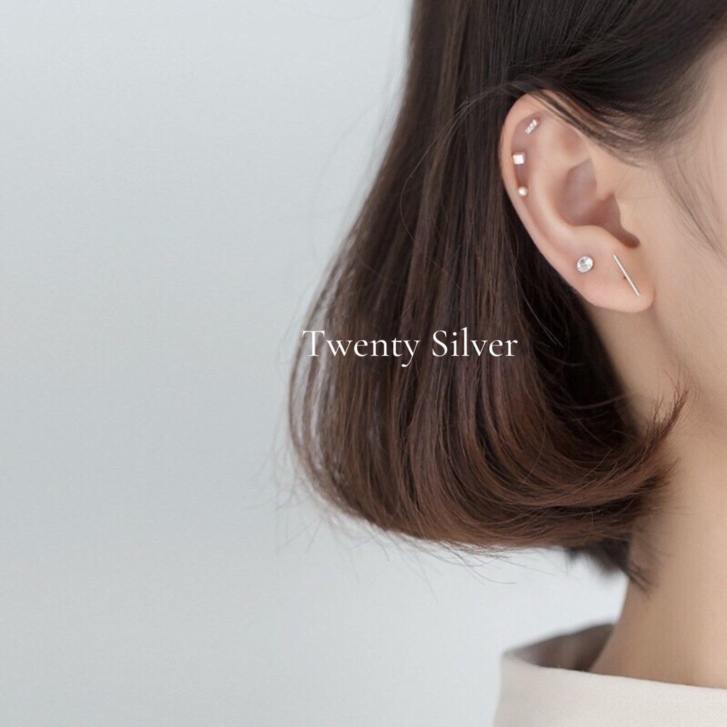 Khuyên Tai 5 Món Hình Học Bạc 925 BTARG5785 . Bông Tai Bạc Nữ 925 20Silver