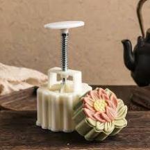 Khuôn bánh trung thu lò xo, nhấn trung thu hình hoa sen 150gr