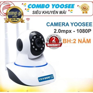 Camera yoosee wifi ip xoay 360 độ 3 râu 720p - hàng cty - bh 1 đổi 1