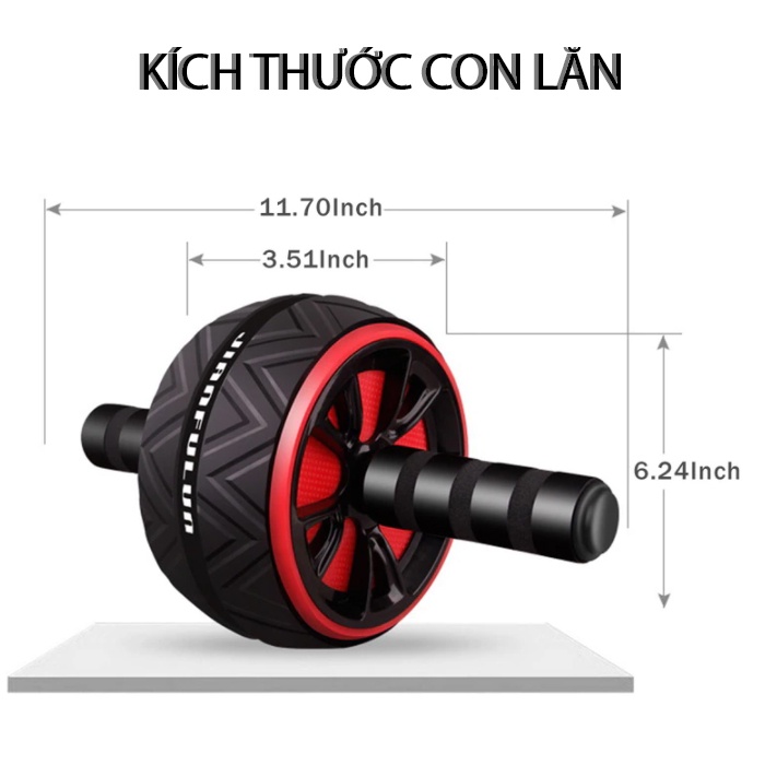 Con Lăn Tập Bụng một bánh ABS chịu lực tải lên đến 200kg ( 4 Màu )