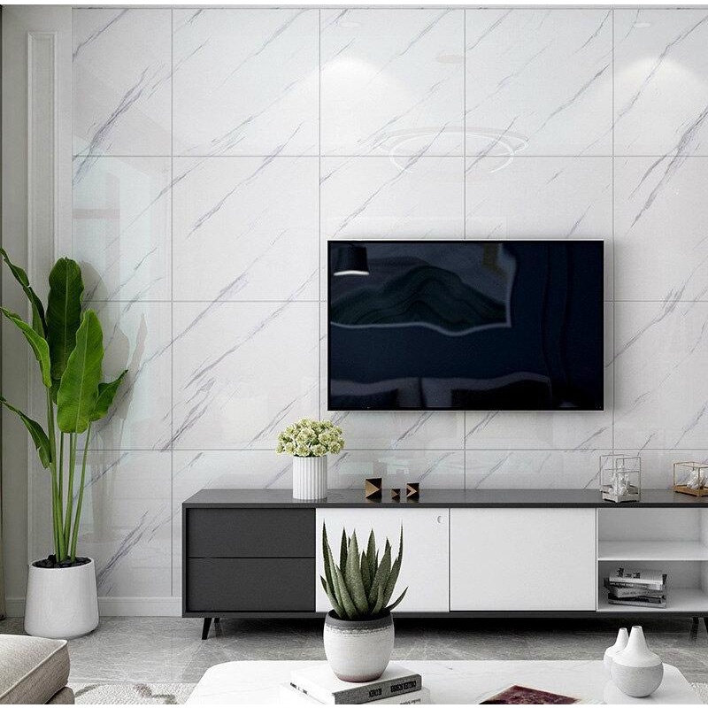 Miếng dán tường Giả gạch men tự dính dán tường giấy dán tường phòng thô phòng xi măng tường phòng tắm lớn gạch trắng