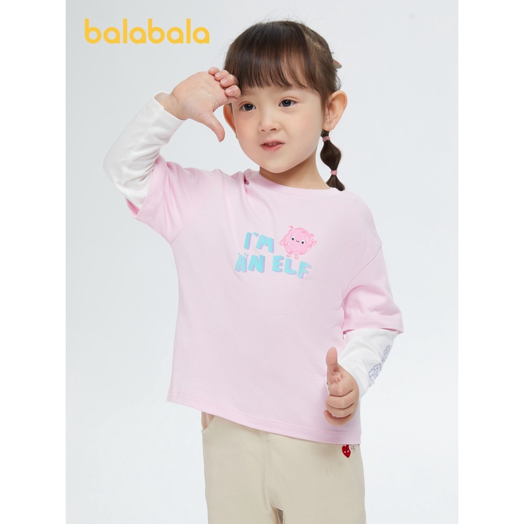 (3-7 tuổi) Áo phông dài tay bé gái hãng BALABALA 201121100003