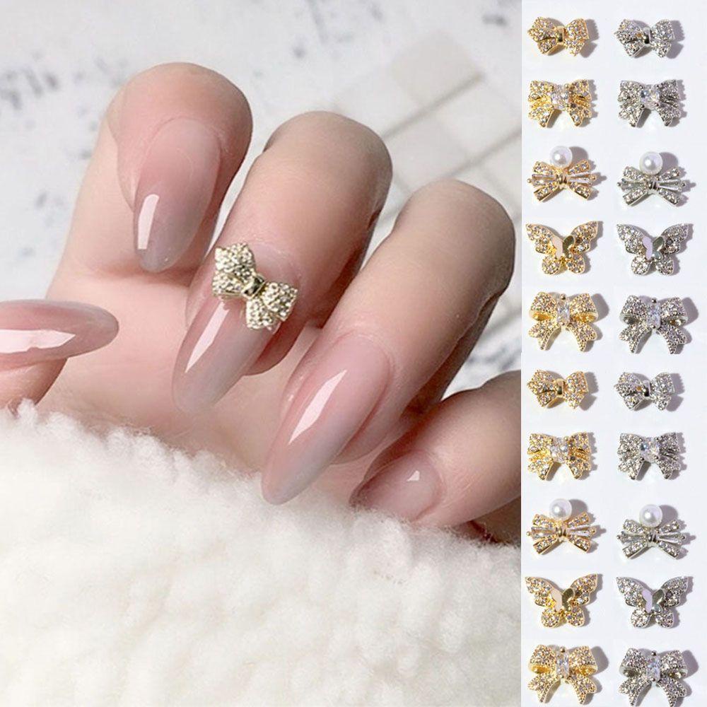 Móng Tay Giả Đính Nơ Lấp Lánh|Charms Bow dễ thương.Phụ Kiện Trang Trí Móng Tay Hình Bướm Xinh Xắn
