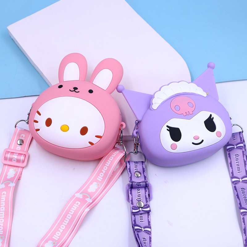 Túi Đeo Vai Đựng Tiền Bằng Silicon Hình Sanrio Cullomi Melody / Hello Kitty Dễ Thương Cho Bé YS2 SY2
