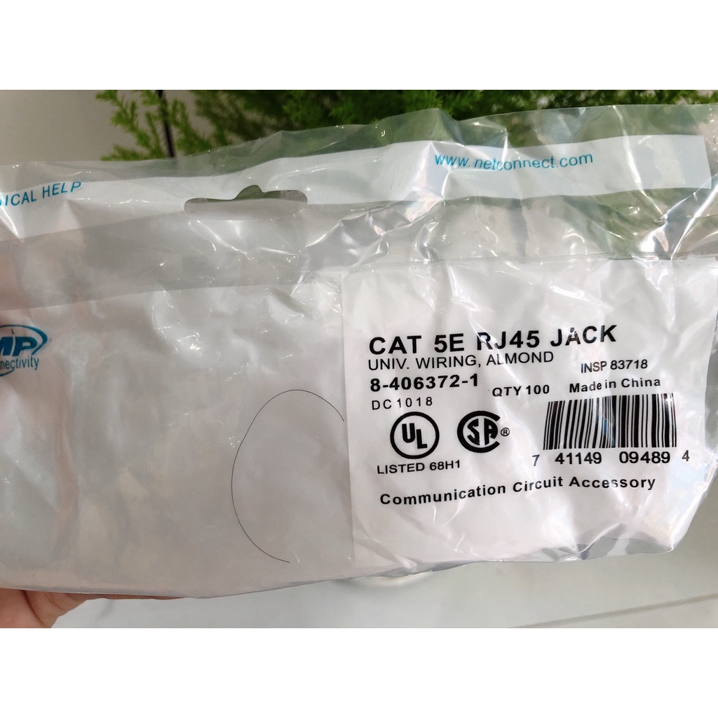 Hạt mạng amp Rj45 hộp 100 hạt - Hạt mạng AMP Tyco chân đồng Chính hãng 100%