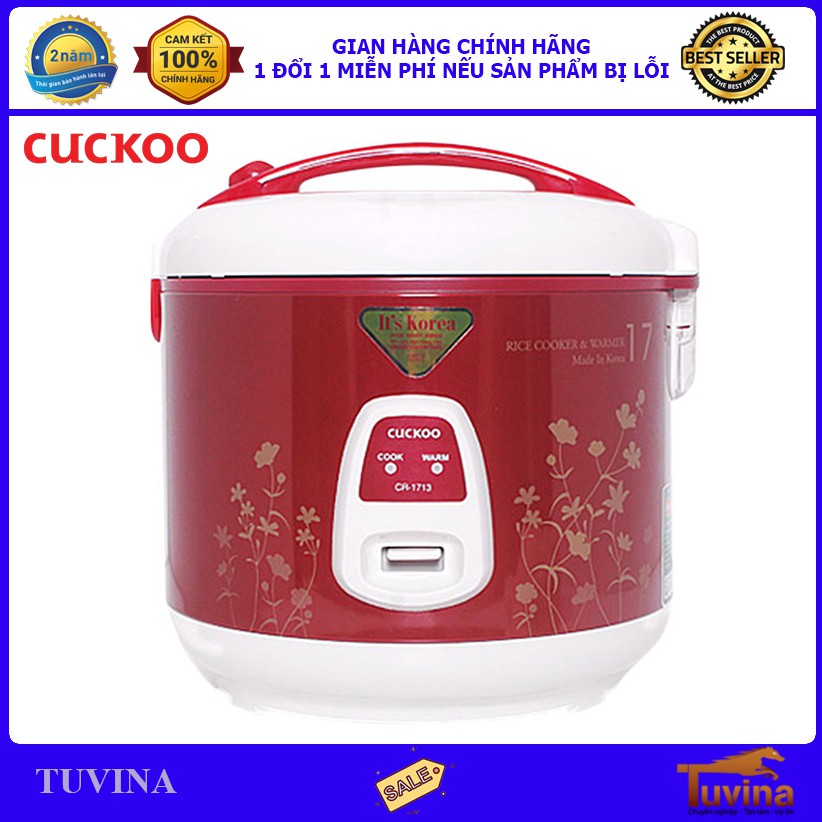 Nồi Cơm Điện Cuckoo 3 lít 3.0L CR-1713 - Hàng Chính Hãng (Bảo Hành Toàn Quốc 2 Năm)