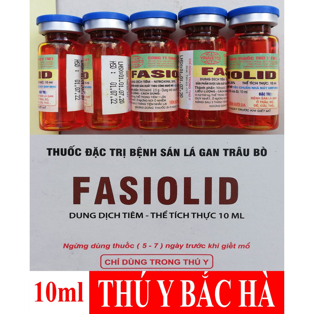 1 lọ Fasiolid 10 ml Chuyên dùng để điều tr-ị Sán lá gan trên trâu, bò, ngựa, lợn, dê, cừu, chó