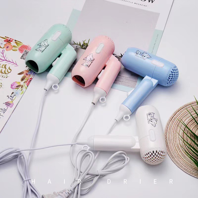 Máy Sấy Tóc Mini Icon Siêu Kute 2 Chế Độ Gấp Gọn Bỏ Túi
