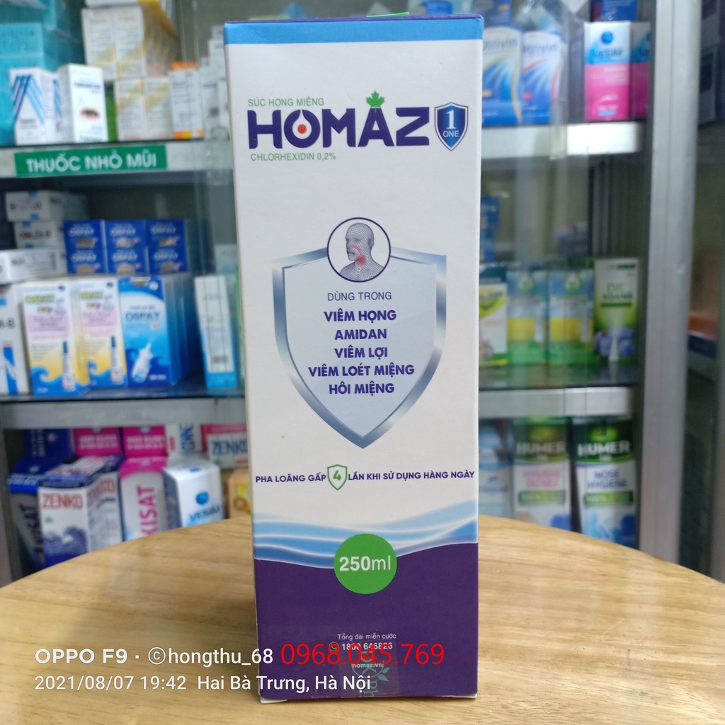 Nước súc họng-miệng HOMAZ ONE - Xử lý viêm đau rát họng hay tái phát