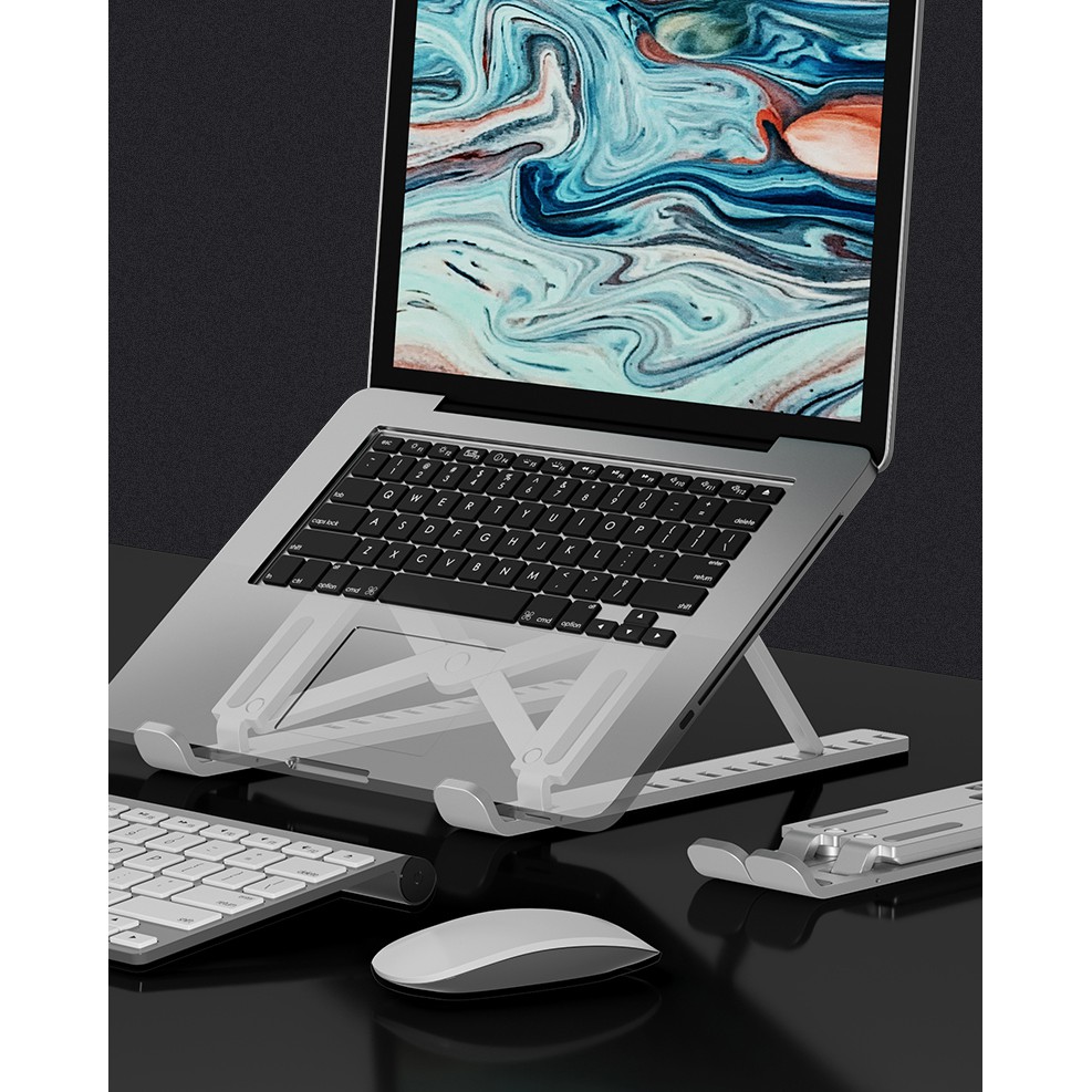 Giá đỡ laptop, máy tính bảng, macbook nhiều cấp độ chỉnh chiều cao, gấp gọn khi dùng | WebRaoVat - webraovat.net.vn