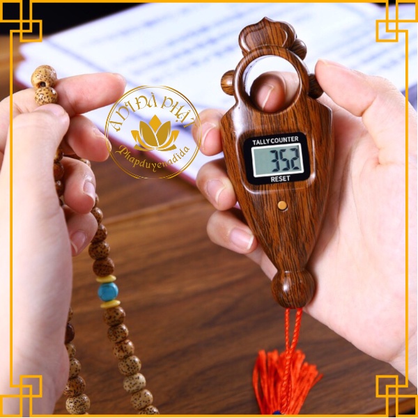 Tràng hạt điện tử máy chuỗi hạt lăn tay đếm số lần niệm danh hiệu Phật A Di Đà XHX