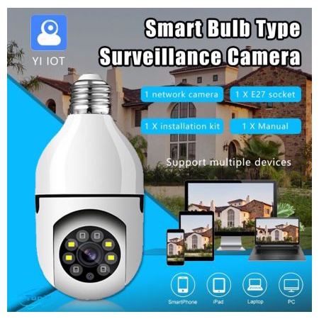 Camera Giám Sát An Ninh Wifi Yoose HK211 1080p Bóng Đèn - Ban Đêm Có Màu - Xoay 360 Độ Chính Hãng