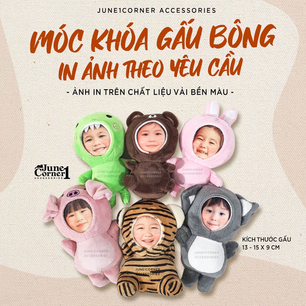 GẤU BÔNG IN ẢNH TRÊN VẢI THEO YÊU CẦU ( MÓC KHÓA GẤU BÔNG ) - MIỄN PHÍ ĐÓNG GÓI QUÀ TẶNG