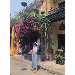 Quần nhăn dập ly ống suông