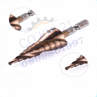 Mũi khoan bước tháp HSS 4-22mm (khoan inox,sắt,thép...)