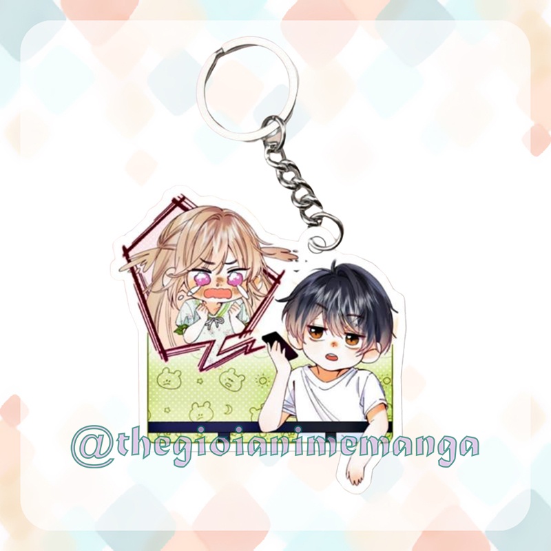 ( Mica trong acrylic ) Móc khóa VỤNG TRỘM KHÔNG THỂ GIẤU Tình Yêu Thầm Kín manhua anime chibi dễ thương xinh xắn