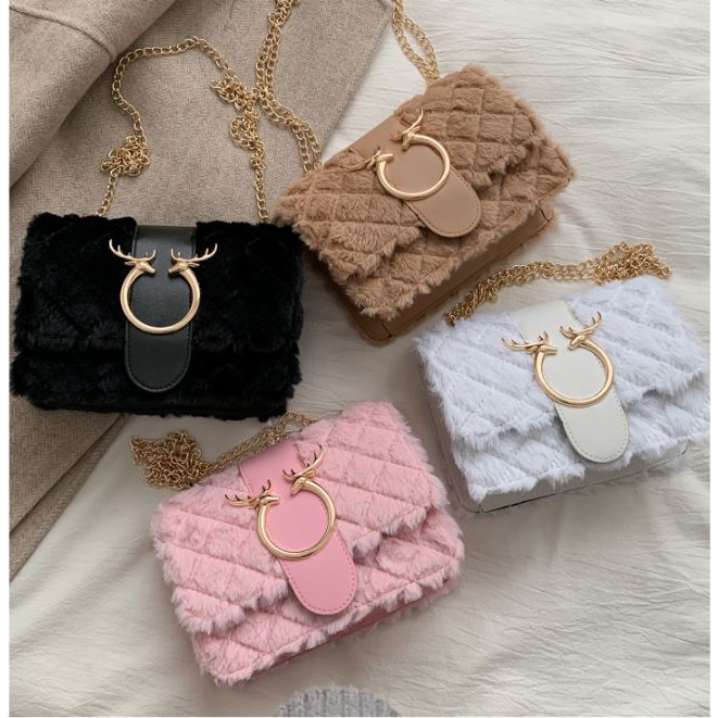 [Mã WAMT2405 giảm 10k đơn 0k] Túi xách nữ đeo chéo lông cừu sang trọng | BigBuy360 - bigbuy360.vn