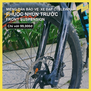 Miếng dán bọc bảo vệ chống trầy xước phuộc xe đạp địa hình MTB (trong suốt) | CYCLEWRAP
