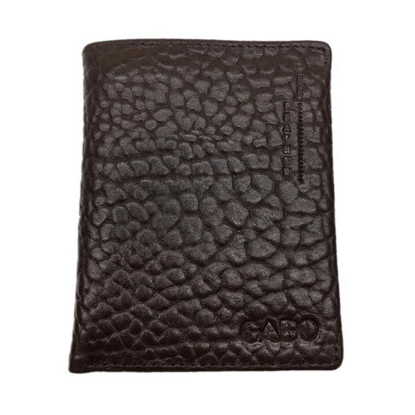 Ví nam da bò vân voi kiểu đứng hiệu Cara VDB3045 nâu đen hàng vnxk ❤️FREESHIP❤️