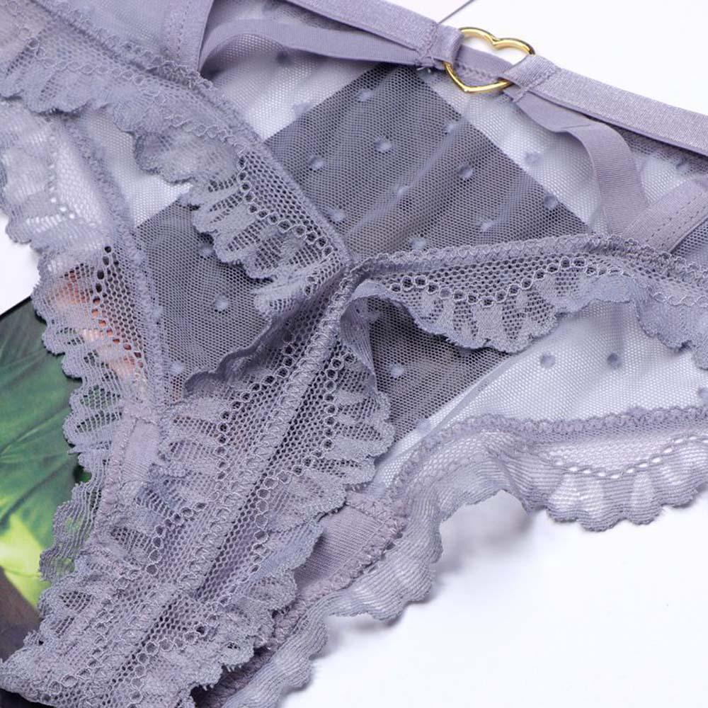 Quần Lót Cotton Lưng Thấp Phối Lưới Gợi Cảm WMES15H Cho Nữ