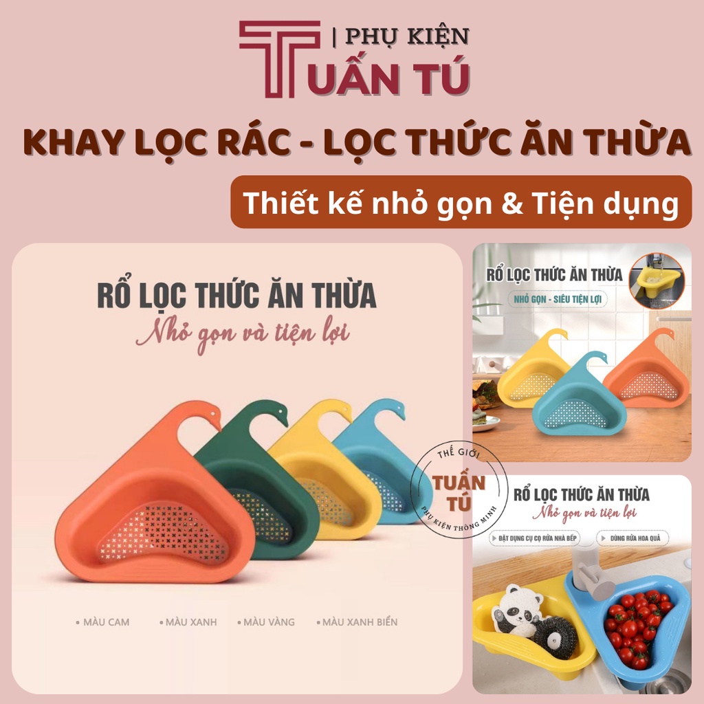 Rổ nhựa gắn bồn rửa hình thiên nga, Khay lọc rác bồn rửa chén tiện dụng - Tuấn Tú Office Store