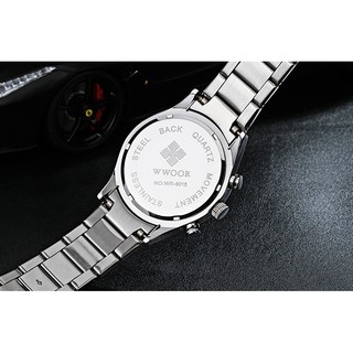ĐỒNG HỒ NAM CHẠY FULL KIM WWOOR 8015 THỜI TRANG CHÍNH HÃNG , TẶNG HỘP, BẢO HÀNH 1 NĂM