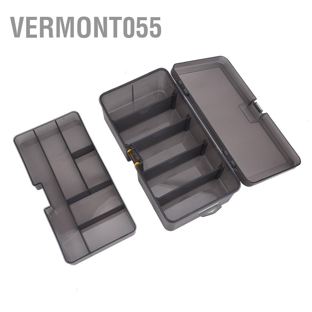 Có thể bán buôn Hộp câu cá bằng nhựa hai lớp để đựng phụ kiện dụng cụ làm mồi Vermont055 Hàng giao ngay