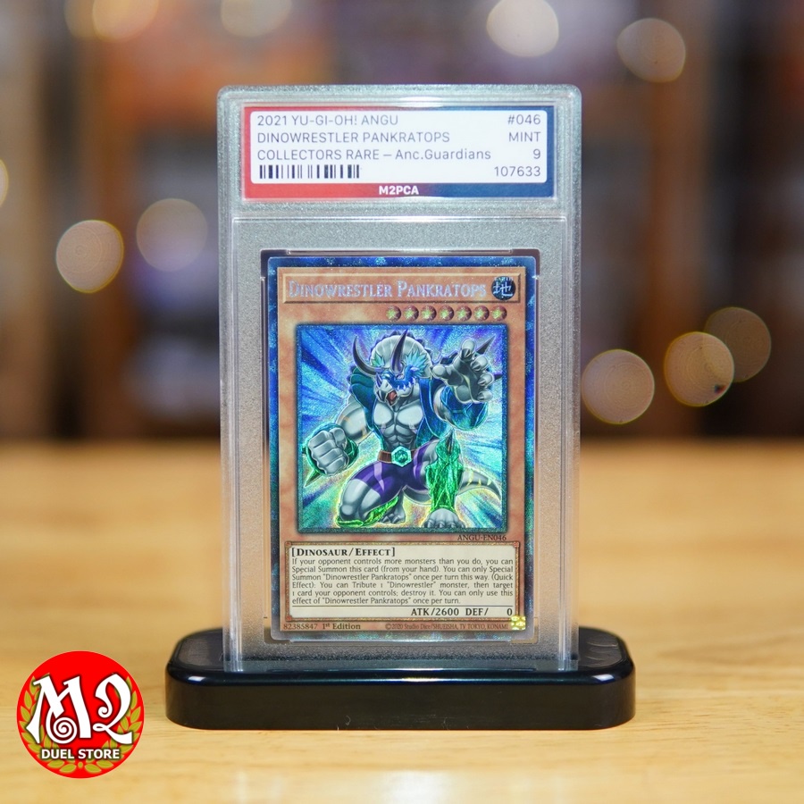 Lá bài Yugioh ANGU-EN046 - Dinowrestler Pankratops - Collectors Rare - Đạt chuẩn M2PCA 9 MINT - Tặng kèm đế