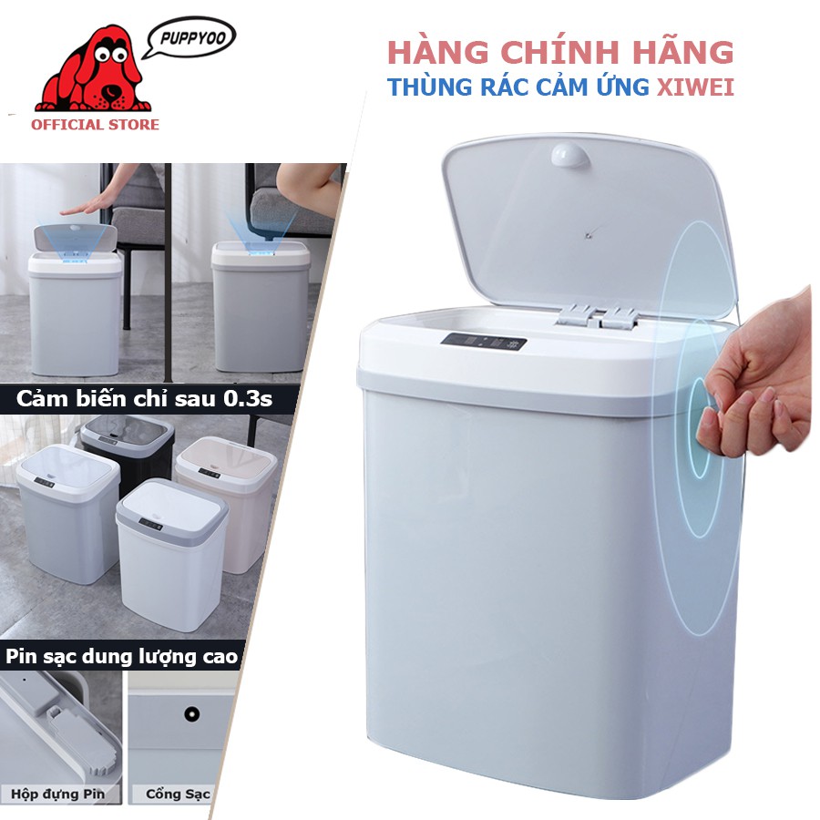 Thùng rác thông minh cảm ứng hồng ngoại Xiwei dung tích 15L chống nước IPX4 hàng chính hãng