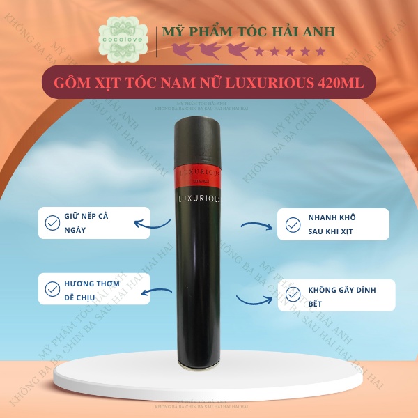 Gôm Xịt Tóc Nam Nữ LUXURIOUS 420ML