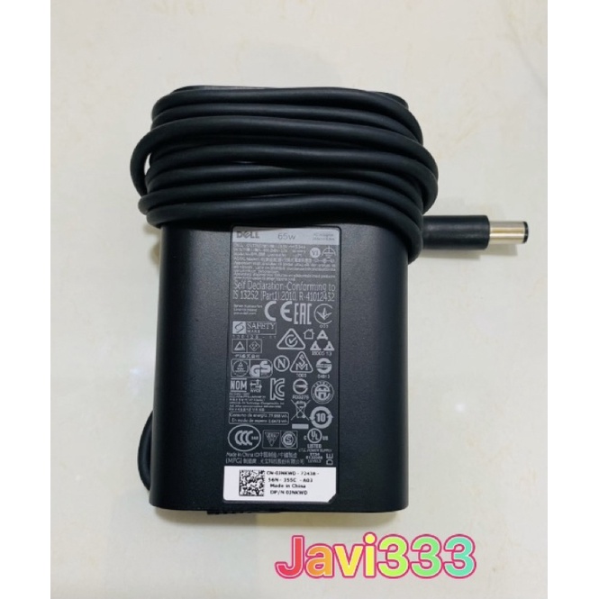 Sạc laptop Dell chân kim to 65W dạng oval