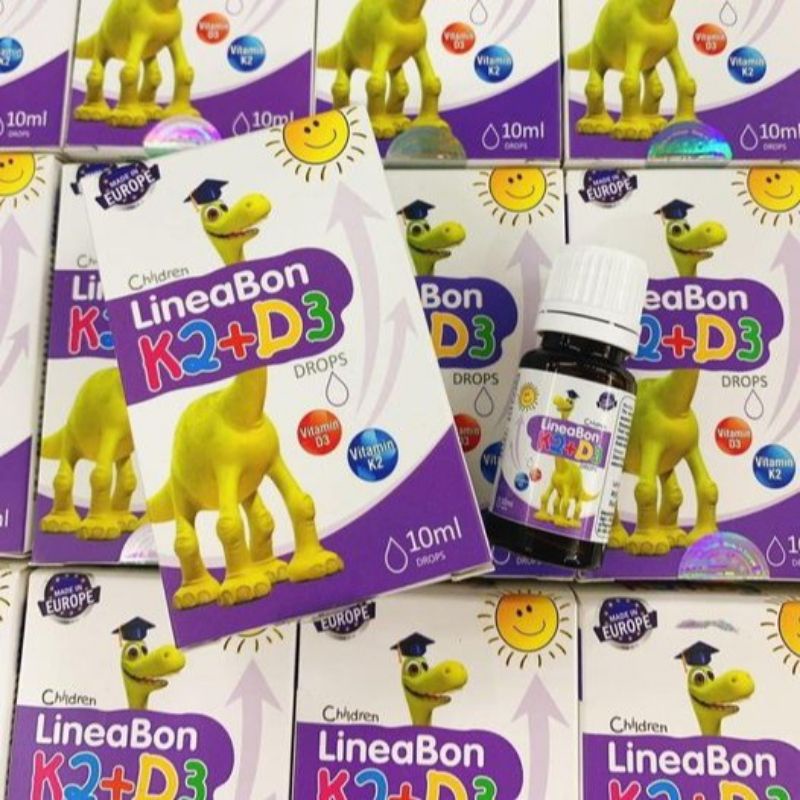 LINEABON K2 D3 Drops - bổ sung D3 và K2 cho bé hấp thu canxi tối đa, giúp bé ngủ ngon