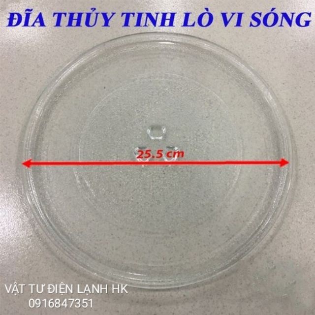 Đĩa thủy tinh đựng đồ ăn lò vi sóng các cỡ 24.5 - 25.5 - 27 - 28.5 - 31.5 cm lvs