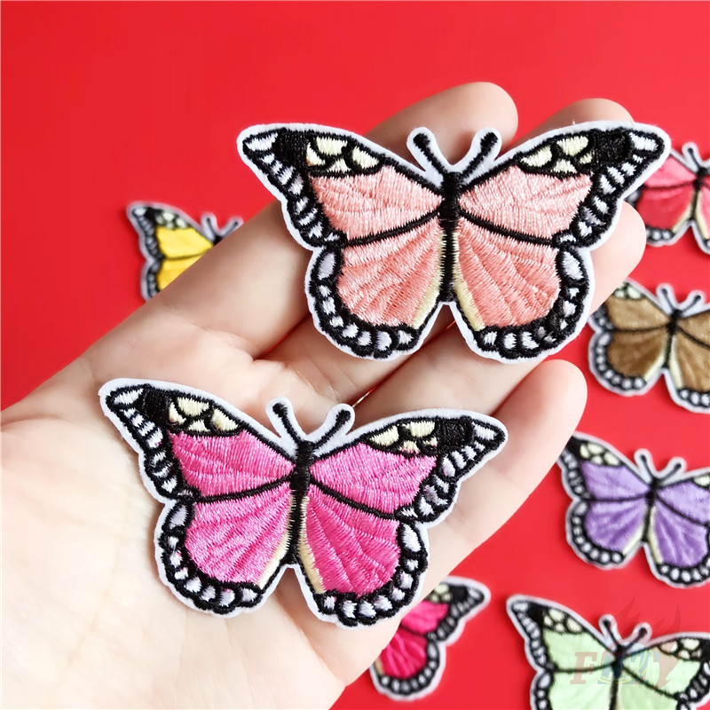 BUTTERFLY 1 Sticker Ủi Thêu Hình Bươm Bướm Nhiều Màu Sắc