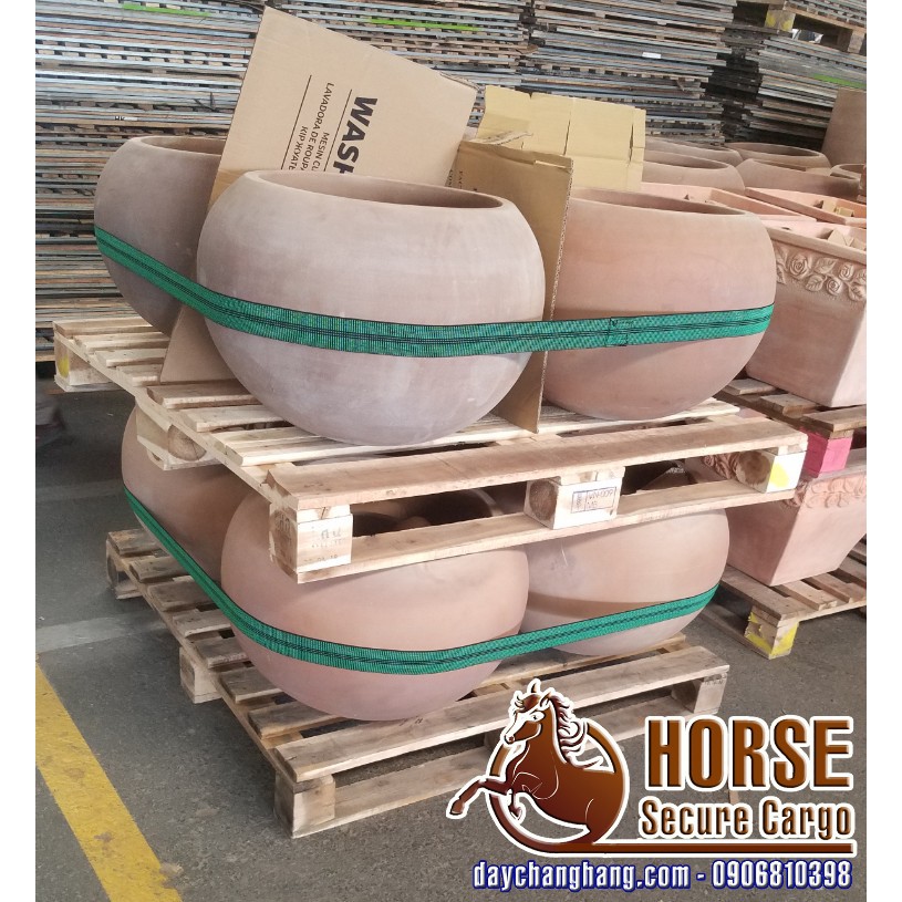 Dây thun chằng pallet bản 50mmx4m có khoen móc điều chỉnh