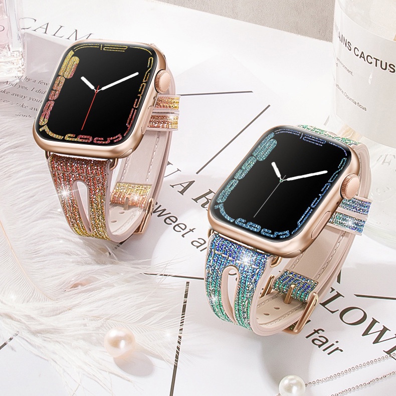 Dây Đeo Thay Thế Bằng Silicone Thay Thế Cho Đồng Hồ Thông Minh Apple Watch 7 45Mm 41Mm 44Mm 40Mm 42Mm iwatch 7 6 5 4 3 SE