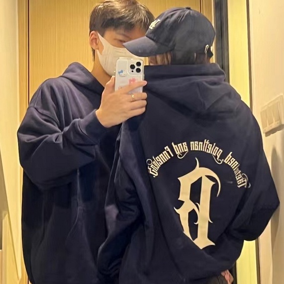 Áo hoodie cặp nam nữ in chữ B áo hood nữ form rộng phong cách Hàn Quố cáo chui đầu Unisex sành điệu áo hooded chui đầu cặp đôi
