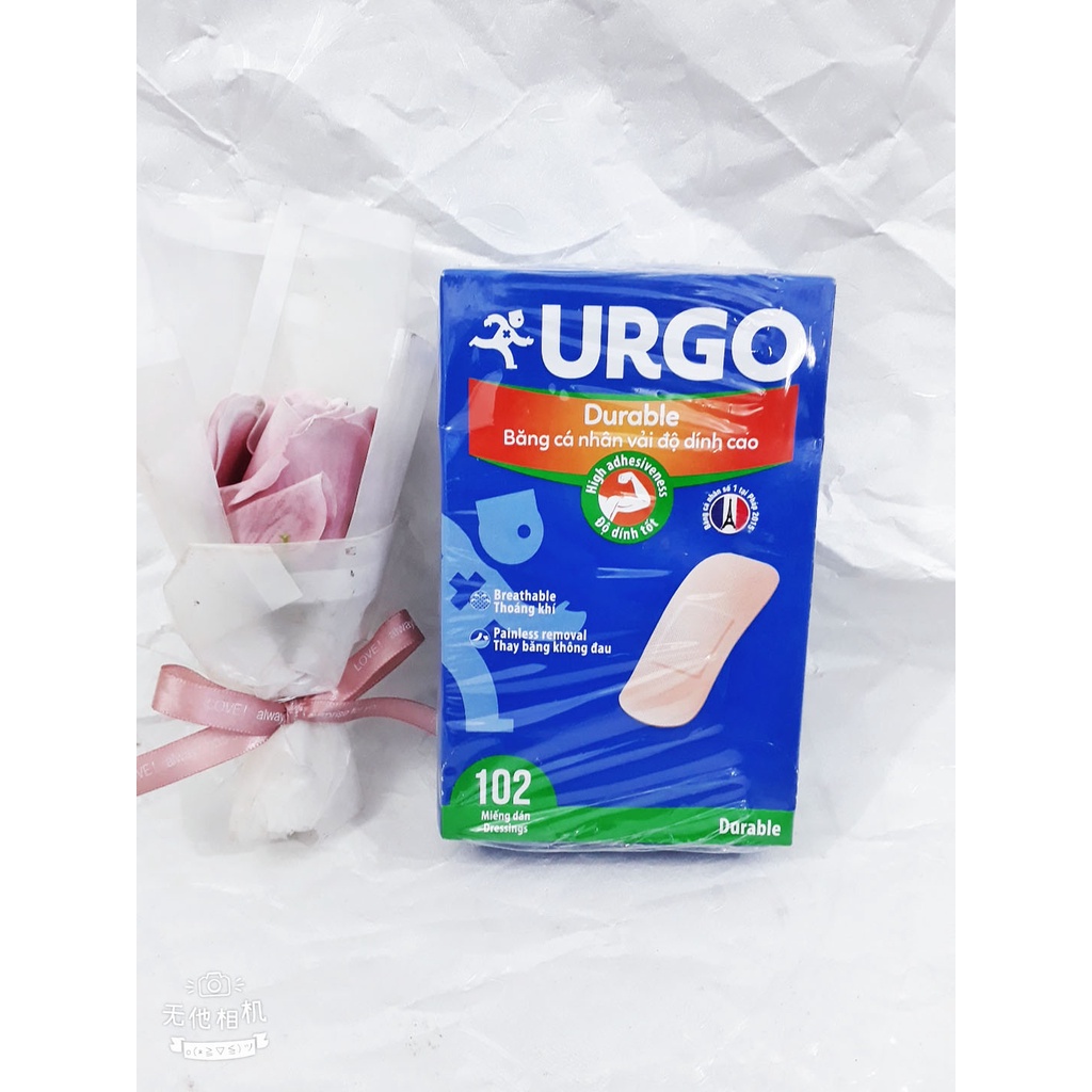 Băng cá nhân URGO (Thái Lan) băng vải có độ dính cao, co giãn tốt giúp bảo vệ tốt các vết thương, vết trầy xước, rách da